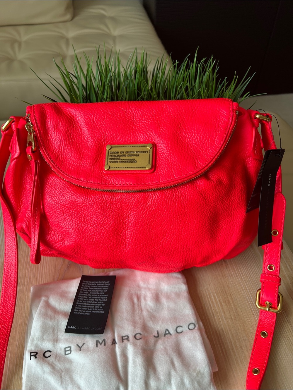 Marc Jacobs Bright Neon Pebbled Leather Crossbody